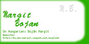 margit bojan business card
